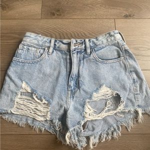 pacsun festival ripped jean shorts